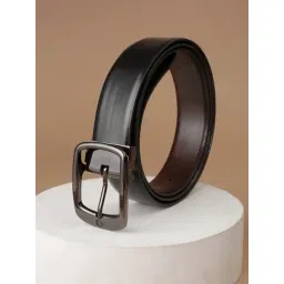 Louis Philippe Black & Brown Leather Reversible Belt-picture-18