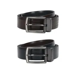 Louis Philippe Black & Brown Solid Reversible Belt For Men-picture-22