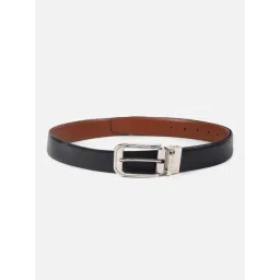 Louis Philippe Black & Brown Textured Leather Reversible Formal Belt-picture-26