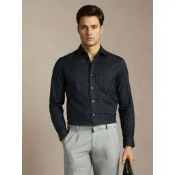 Louis Philippe Black Cotton Regular Fit Checks Shirt-picture-44