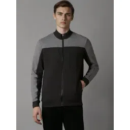 Louis Philippe Black Cotton Regular Fit Colour Block Sweatshirt-picture-48