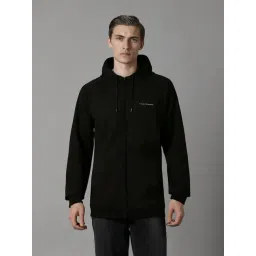 Louis Philippe Black Cotton Regular Fit Hooded Sweatshirt-picture-34