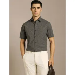 Louis Philippe Black Cotton Regular Fit Printed Shirt-picture-37