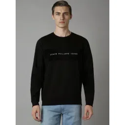 Louis Philippe Black Cotton Regular Fit Printed Sweatshirt-picture-30