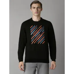 Louis Philippe Black Cotton Regular Fit Printed Sweatshirt-picture-32