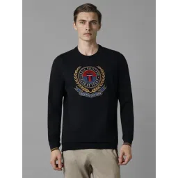 Louis Philippe Black Cotton Regular Fit Printed Sweatshirt-picture-31