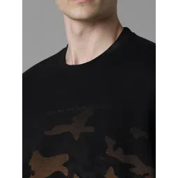 Louis Philippe Black Cotton Regular Fit Printed Sweatshirt image 4