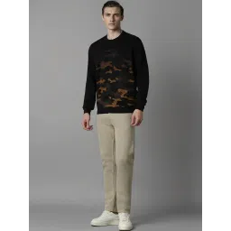 Louis Philippe Black Cotton Regular Fit Printed Sweatshirt image 5