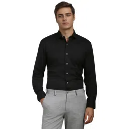 Louis Philippe Black Cotton Regular Fit Self Pattern Shirt-picture-30
