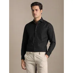 Louis Philippe Black Cotton Regular Fit Shirt-picture-19