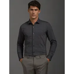 Louis Philippe Black Cotton Slim Fit Printed Shirt-picture-11