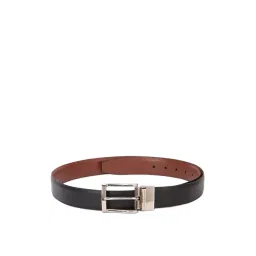 Louis Philippe Black Leather Solid Reversible Belt-picture-20