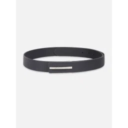 Louis Philippe Black Leather Solid Waist Belt image 2