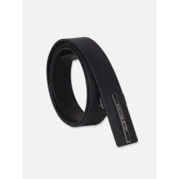 Louis Philippe Black Leather Solid Waist Belt image 1