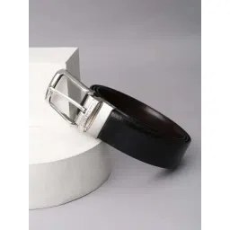 Louis Philippe Black Leather Textured Formal Belt-picture-43
