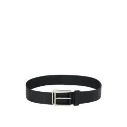 Louis Philippe Black Leather Waist Belt for Men-picture-21