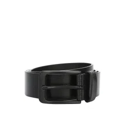 Louis Philippe Black Leather Waist Belt for Men-picture-36