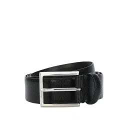 Louis Philippe Black Leather Waist Belt for Men-image-25