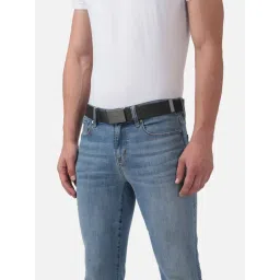 Louis Philippe Black PU Textured Waist Belt-picture-37