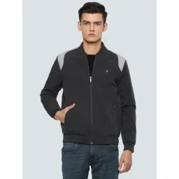 Louis Philippe Black Regular Fit Colour Block Jacket-picture-46