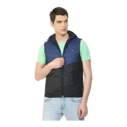 Louis Philippe Black Sleeveless Hooded Jacket-picture-19