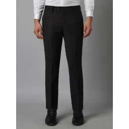 Louis Philippe Black Slim Fit Checks Trousers-picture-15