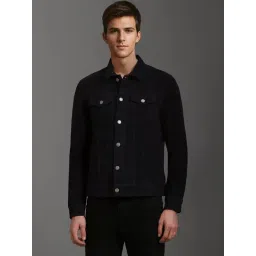Louis Philippe Black Slim Fit Denim Jacket-picture-23