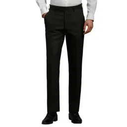 Louis Philippe Black Slim Fit Printed Trousers-picture-40