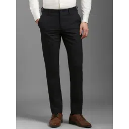 Louis Philippe Black Slim Fit Solid Trousers-picture-24