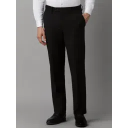 Louis Philippe Black Slim Fit Striped Trousers-picture-15