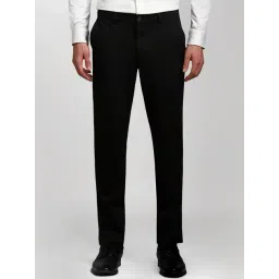Louis Philippe Black Slim Fit Texture Trousers-picture-45