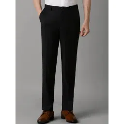 Louis Philippe Black Slim Fit Texture Trousers-picture-27