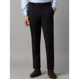 Louis Philippe Black Slim Fit Texture Trousers-picture-45