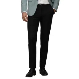Louis Philippe Black Slim Fit Trousers-picture-26