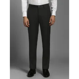 Louis Philippe Black Slim Fit Trousers-picture-44