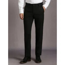 Louis Philippe Black Slim Fit Trousers-picture-20