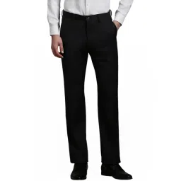 Louis Philippe black Solid Trousers-picture-22