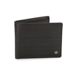 Louis Philippe Black Textured Leather Bi-Fold Wallet for Men-picture-21
