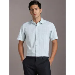 Louis Philippe Blue Cotton Regular Fit Checks Shirt-picture-25