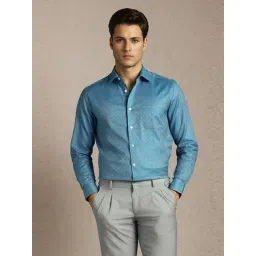 Louis Philippe Blue Cotton Regular Fit Checks Shirt-picture-37