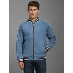 Louis Philippe Blue Cotton Regular Fit Jacket-picture-38