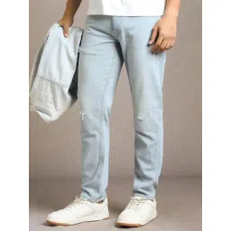 Louis Philippe Blue Cotton Regular Fit Jeans-picture-14