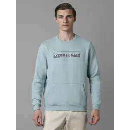 Louis Philippe Blue Cotton Regular Fit Logo Printed Sweatshirt-picture-35