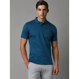 Louis Philippe Blue Cotton Regular Fit Polo T-Shirt-picture-40