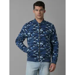 Louis Philippe Blue Cotton Regular Fit Printed Jacket-picture-41
