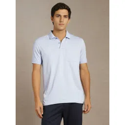 Louis Philippe Blue Cotton Regular Fit Printed Polo T-Shirt-picture-43