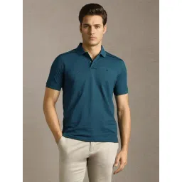 Louis Philippe Blue Cotton Regular Fit Printed Polo T-Shirt-picture-40