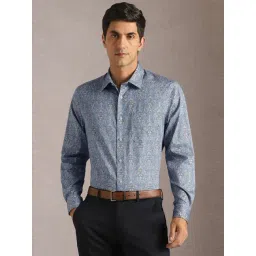 Louis Philippe Blue Cotton Regular Fit Printed Shirt-picture-11