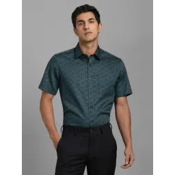 Louis Philippe Blue Cotton Regular Fit Printed Shirt-picture-33