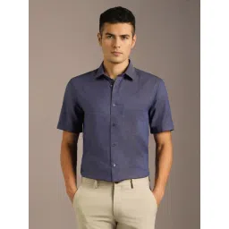 Louis Philippe Blue Cotton Regular Fit Printed Shirt-picture-27